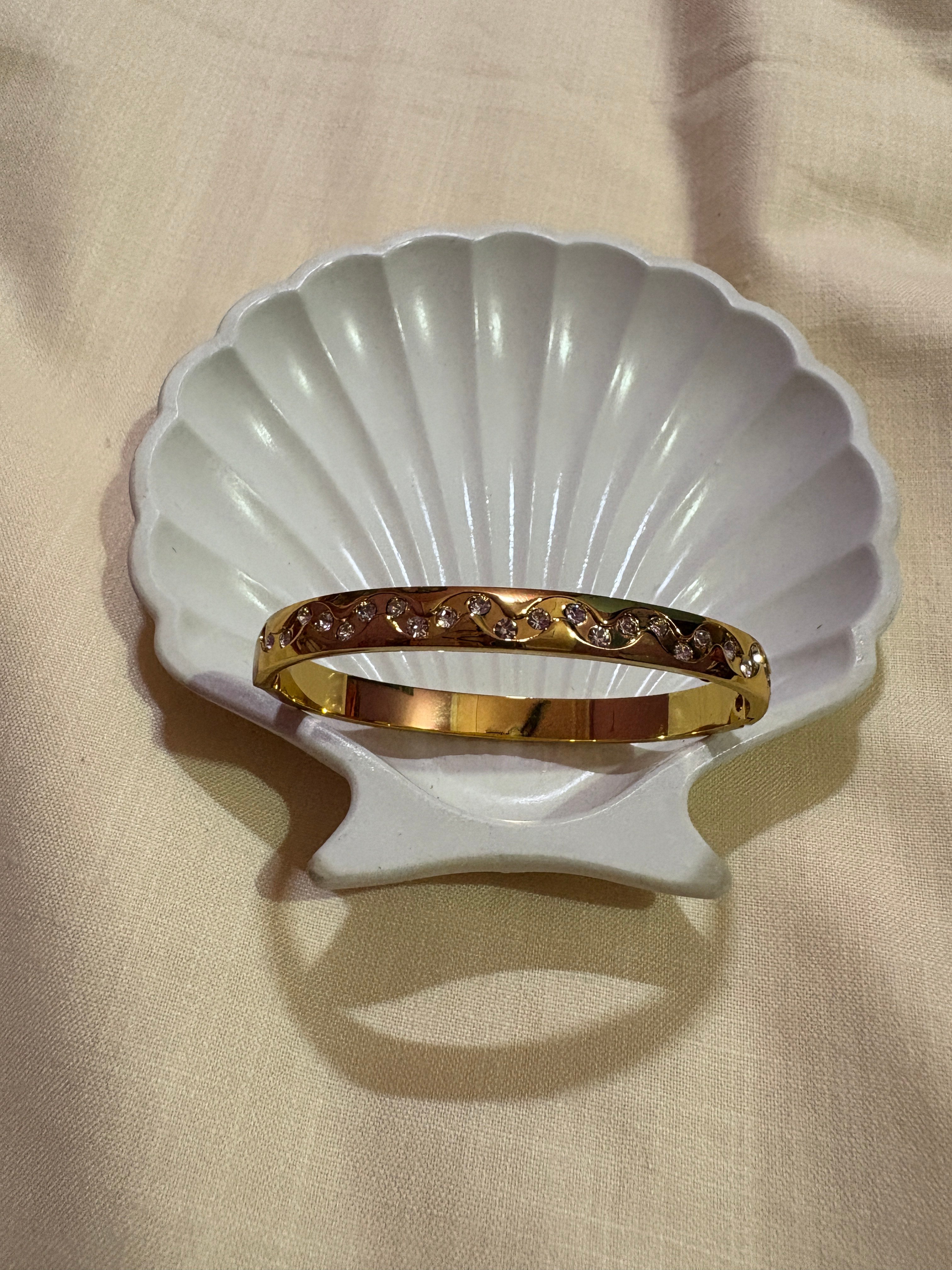 Anti Tarnish thin wrist studded bracelet