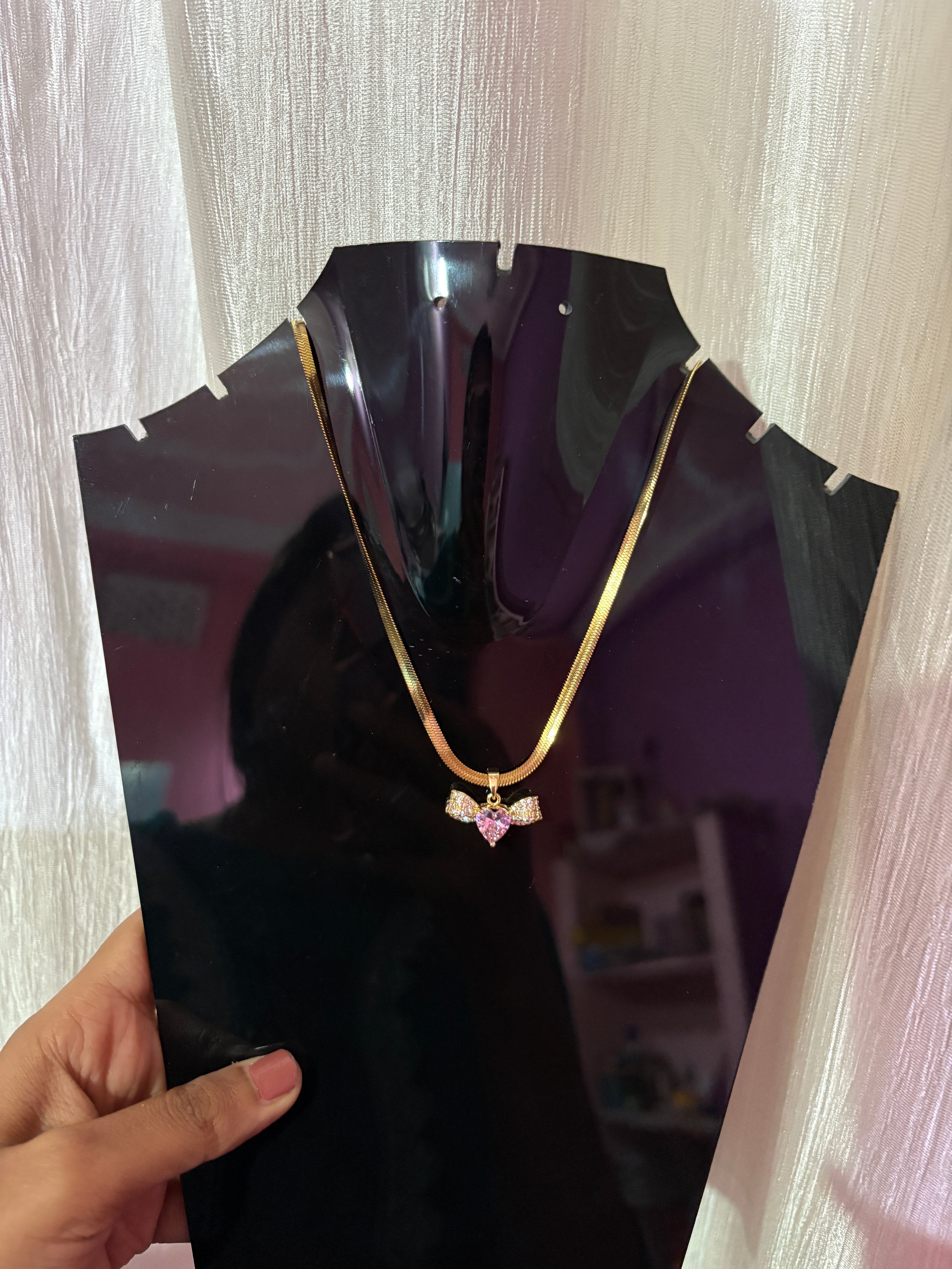 Anti Tarnish Heart wings necklace