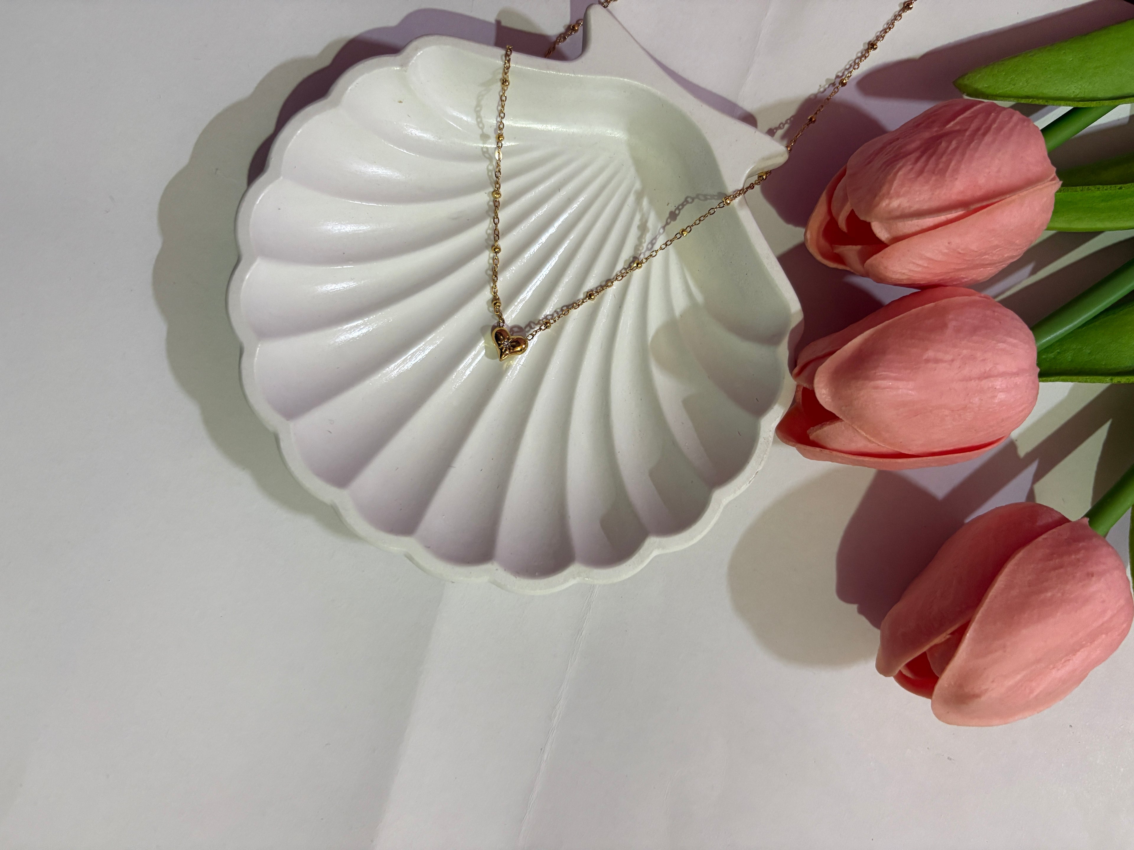 Anti Tarnish Small heart necklace