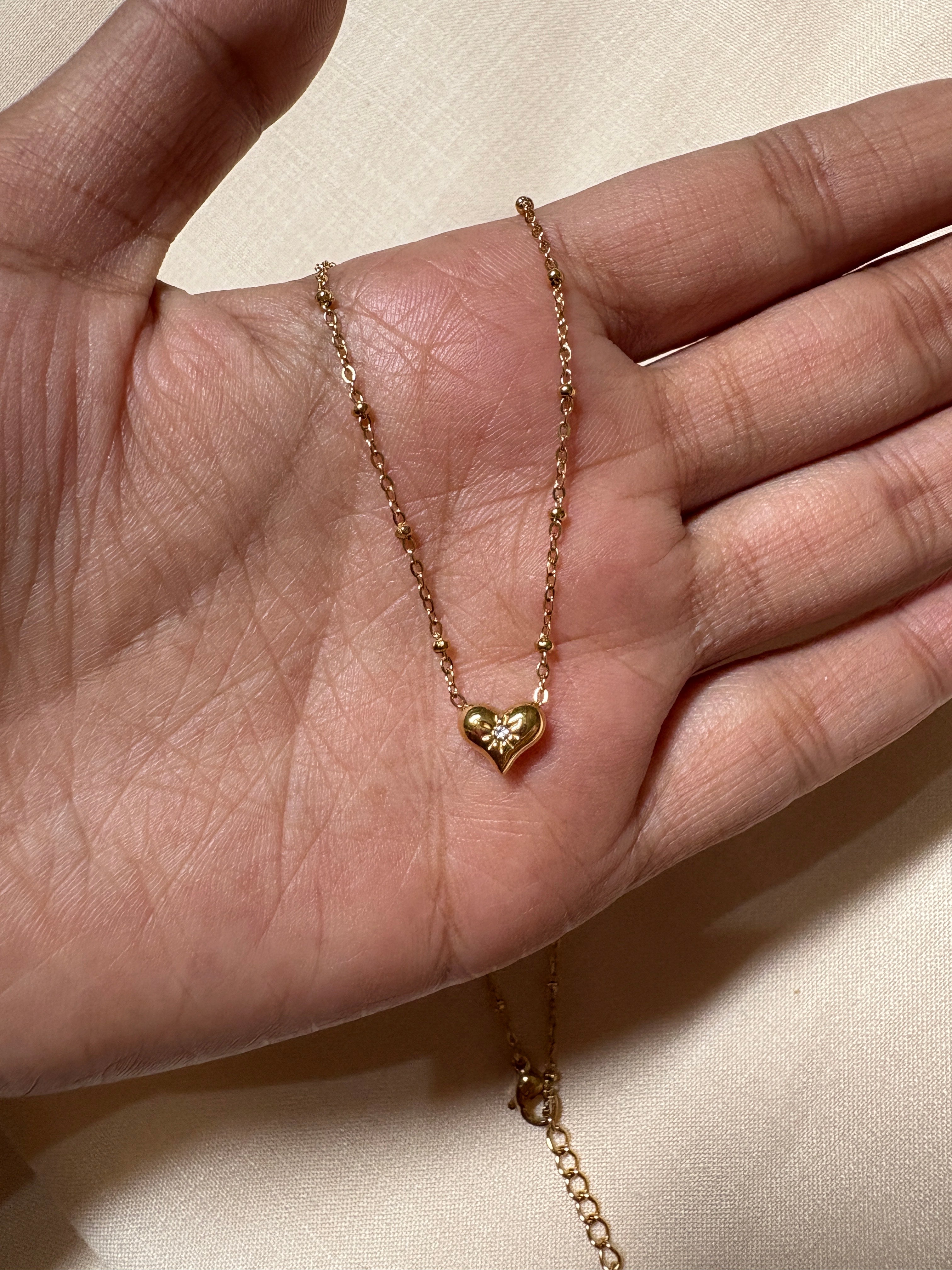 Anti Tarnish Small heart necklace