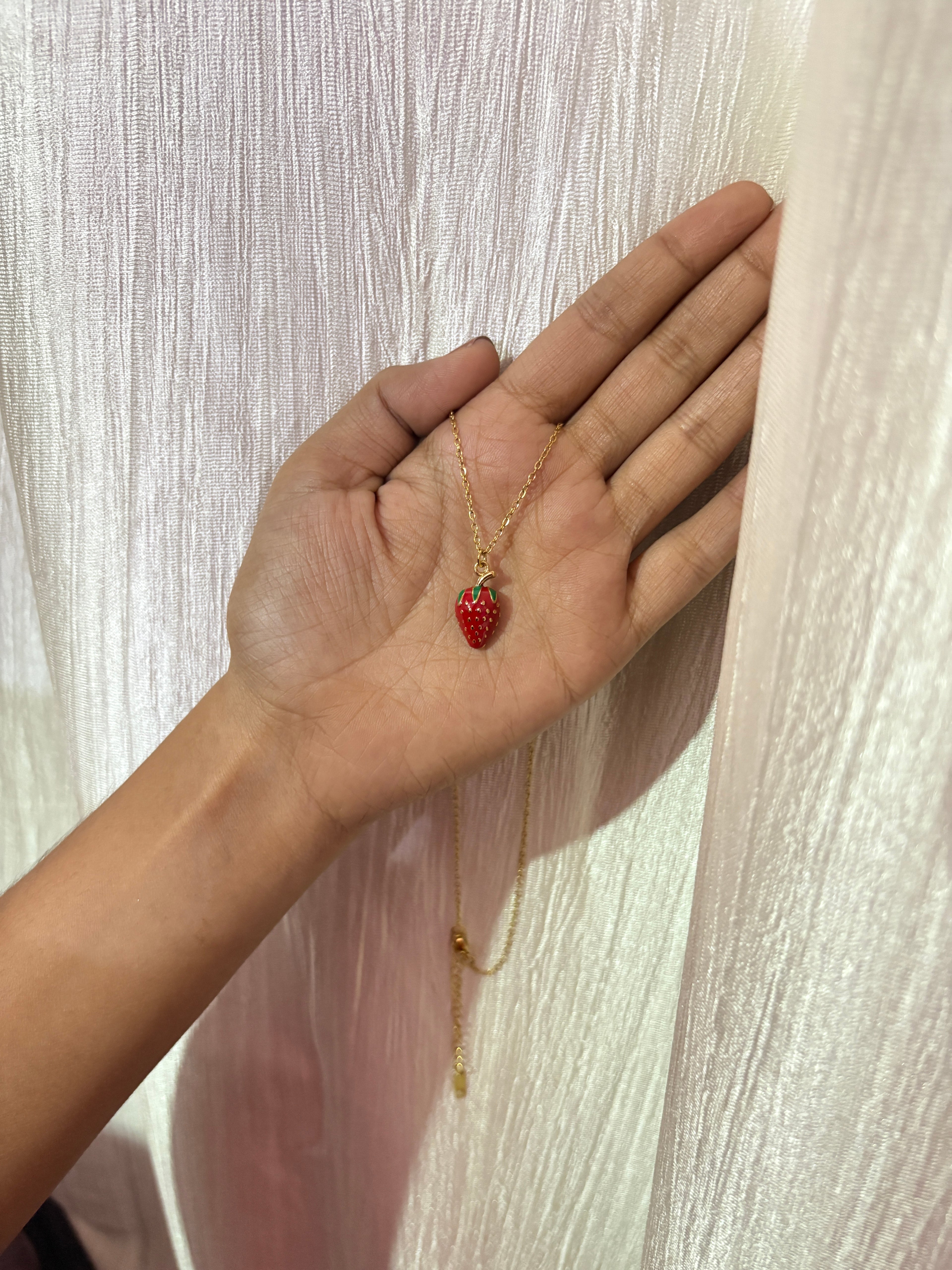 Anti Tarnish Strawberry necklace