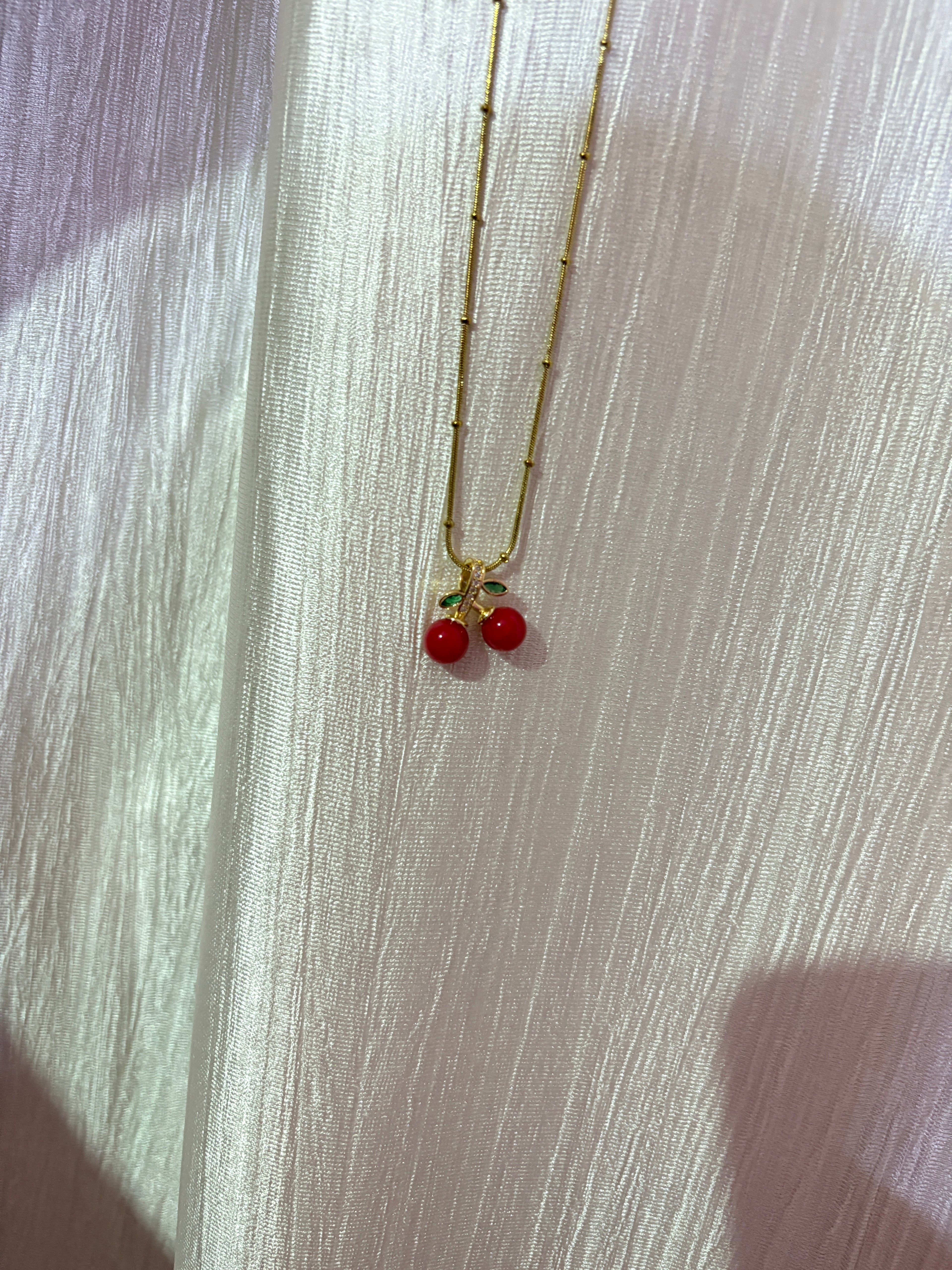 Anti Tarnish Cherry necklace