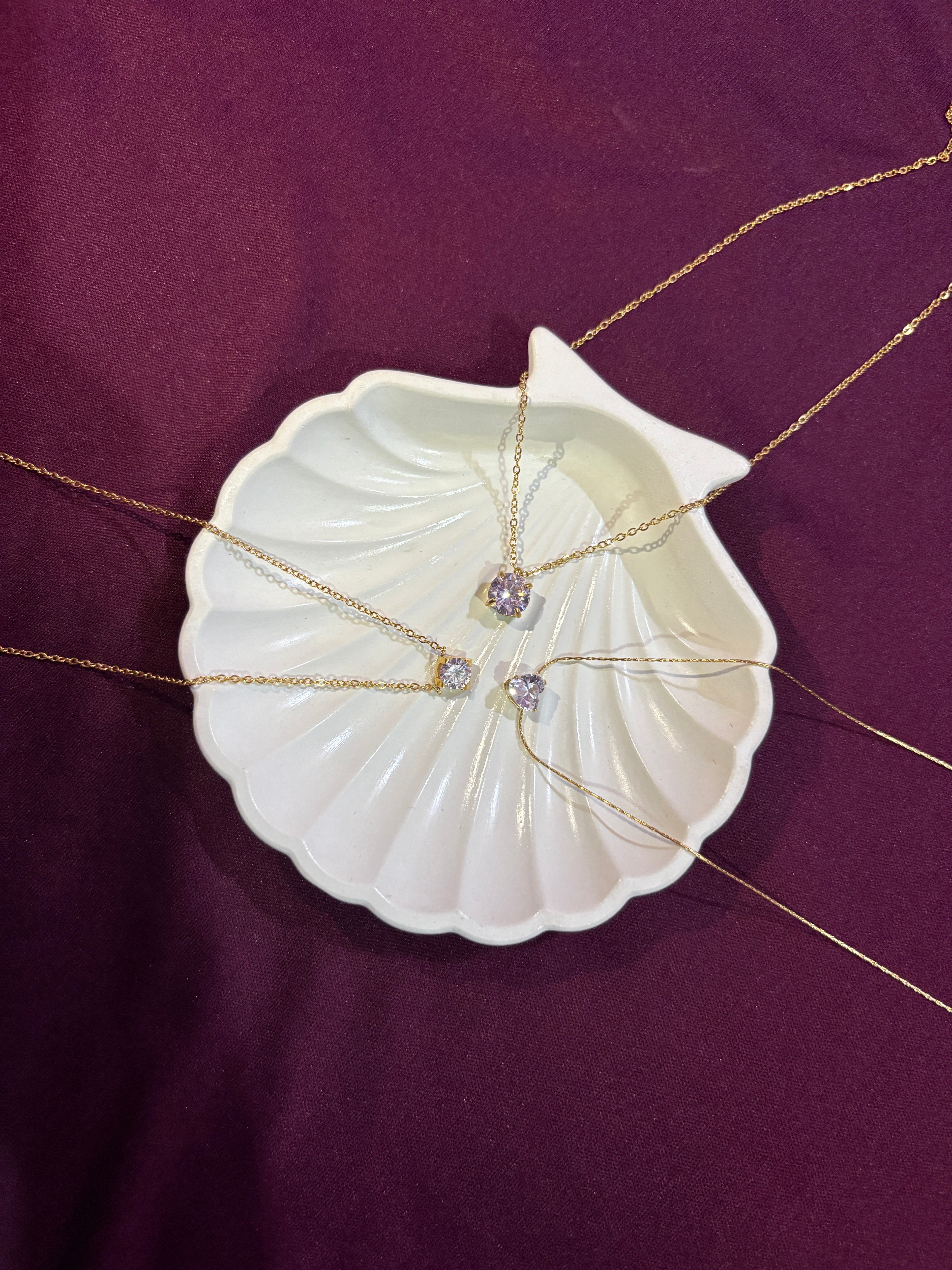 Anti Tarnish Solitaire Necklace