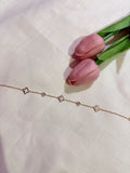 Anti tarnish white clover anklet