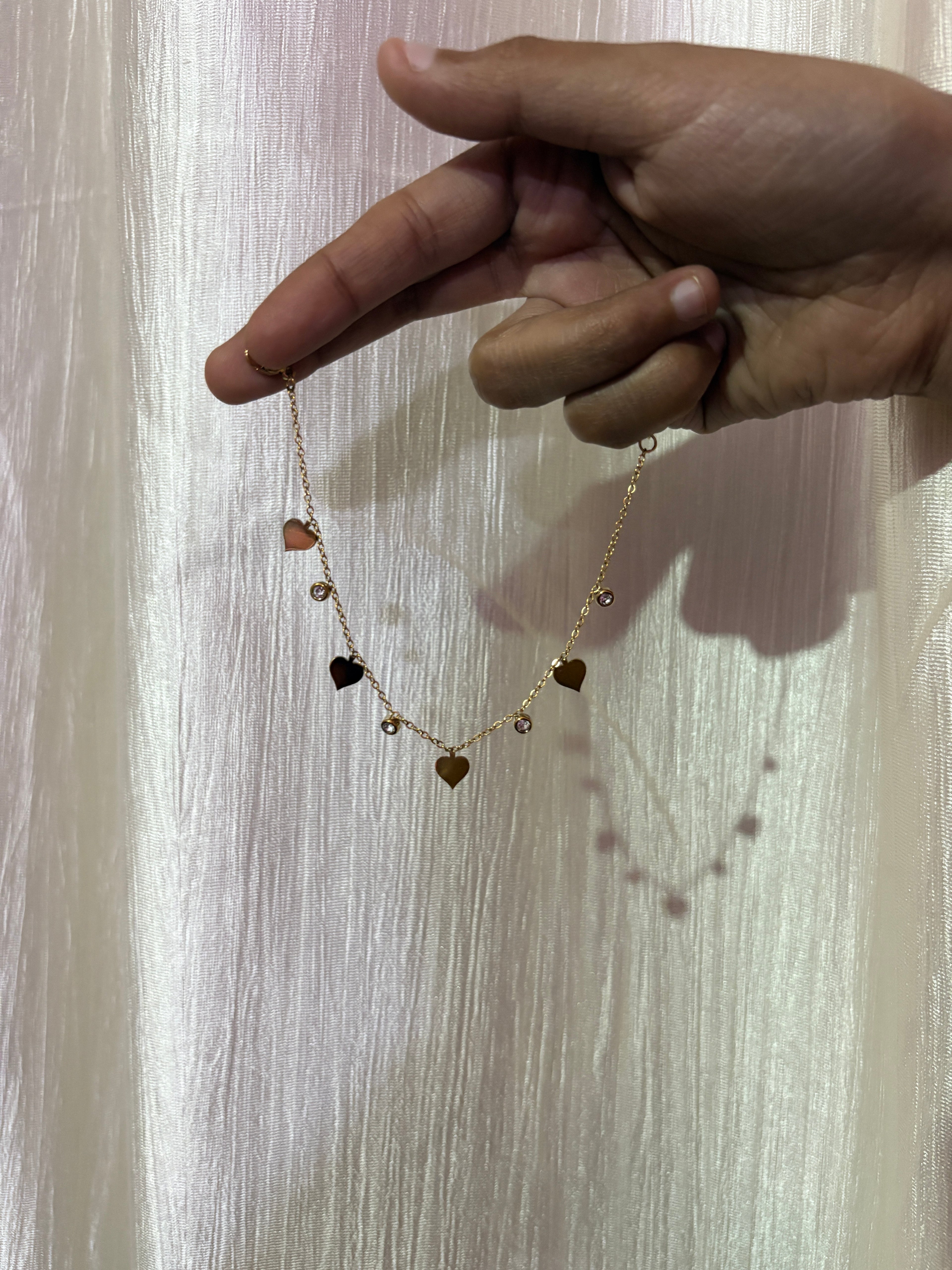 Anti Tarnish Heart dainty bracelet