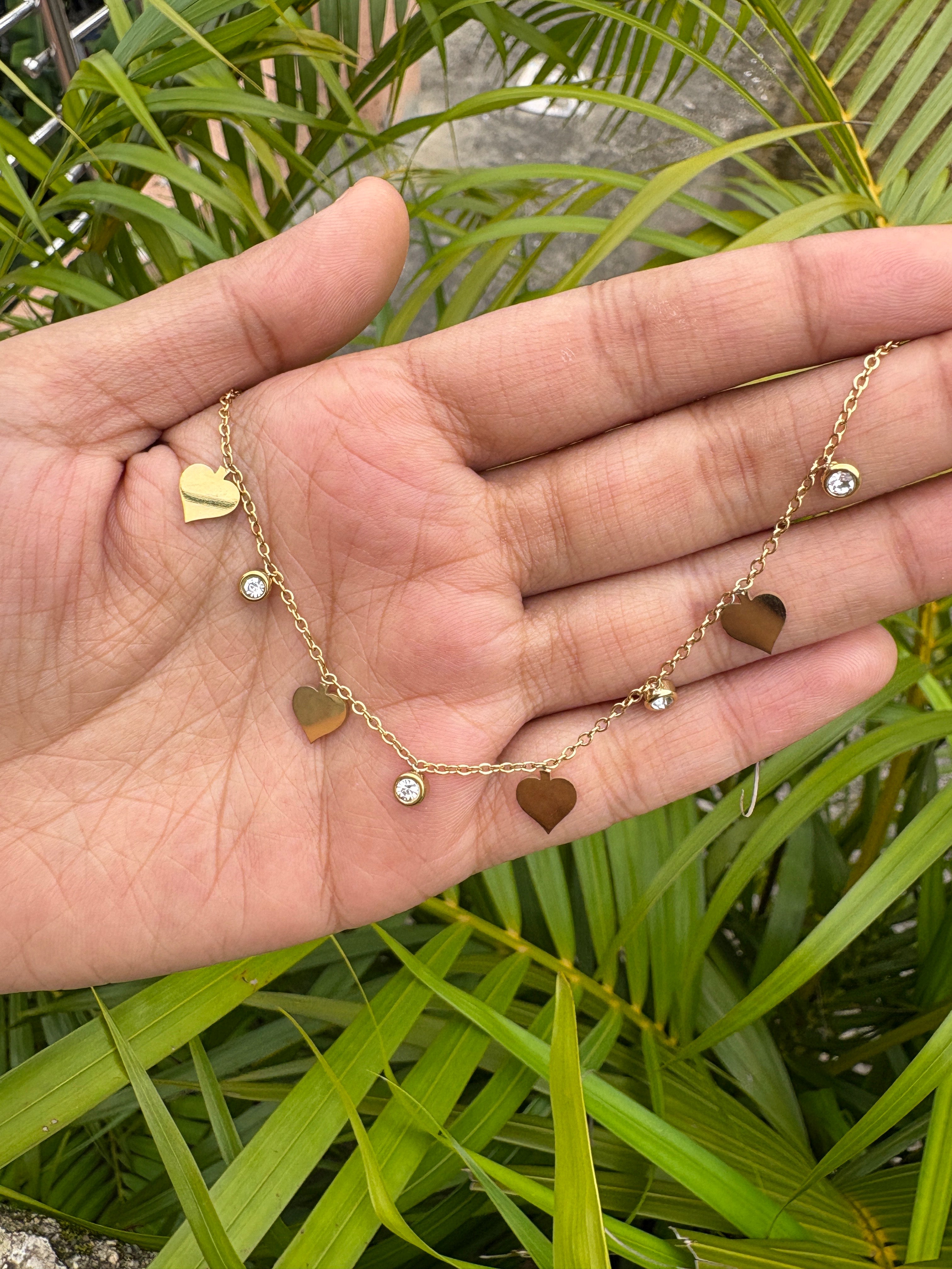 Anti Tarnish Heart dainty bracelet
