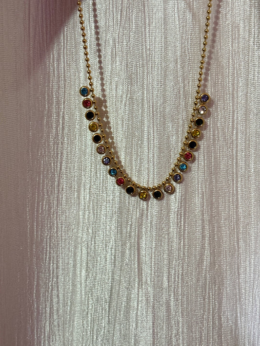Anti Tarnish Beautiful Multi color Necklace
