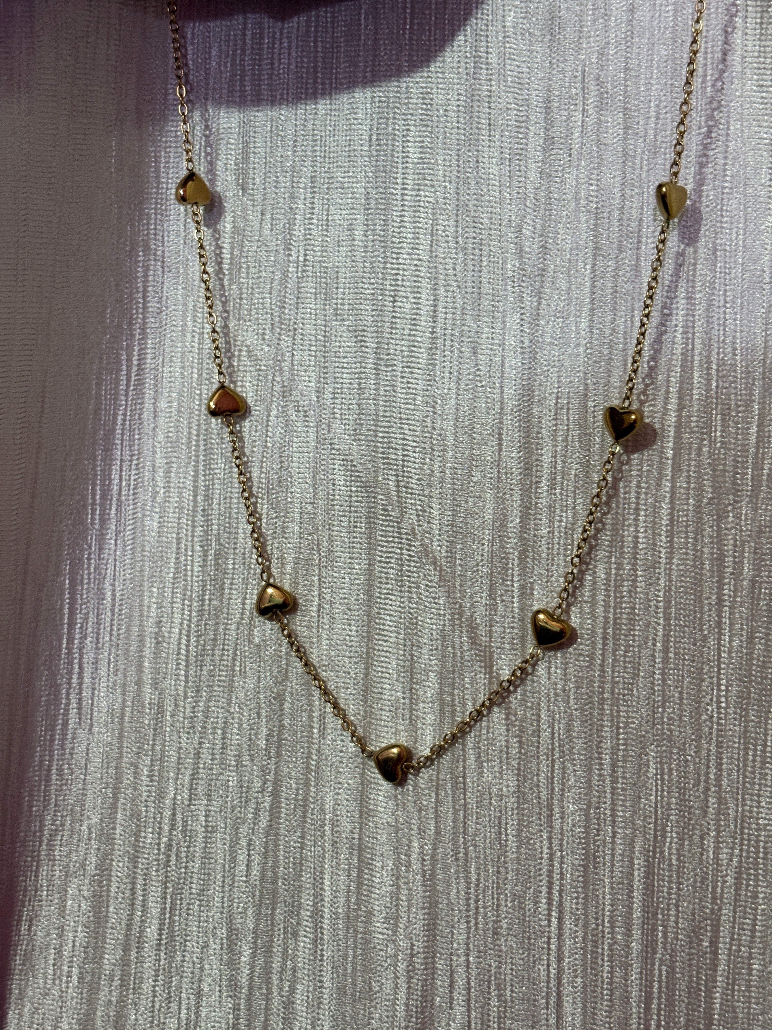 Anti Tarnish Multi Heart necklace