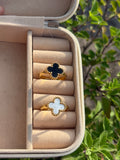Anti tarnish Adjustable Clover rings