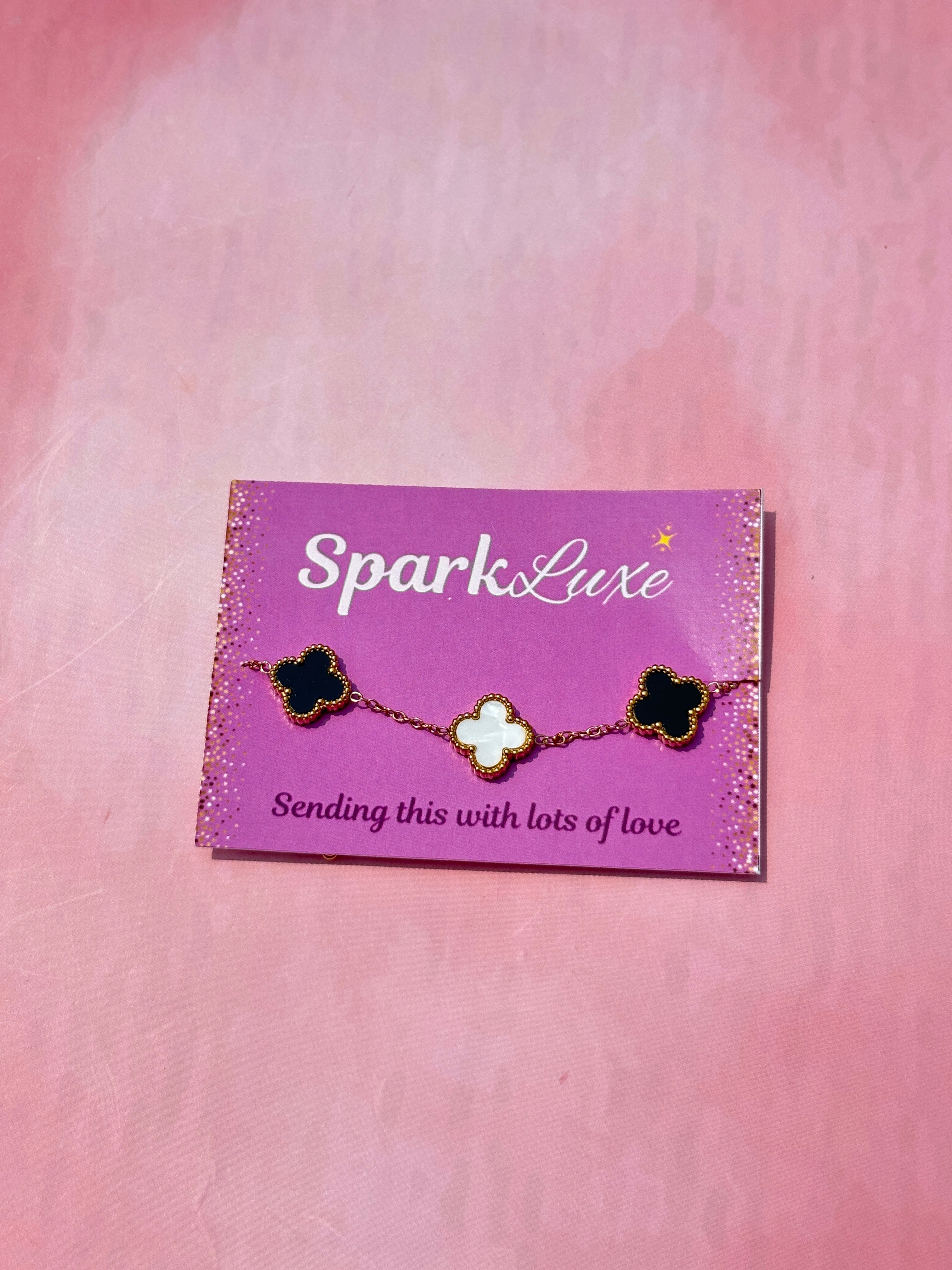 Anti tarnish Reversible black and white bracelet