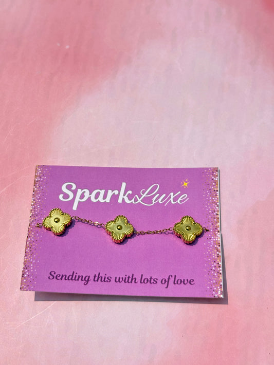 Anti tarnish Gold clover bracelet