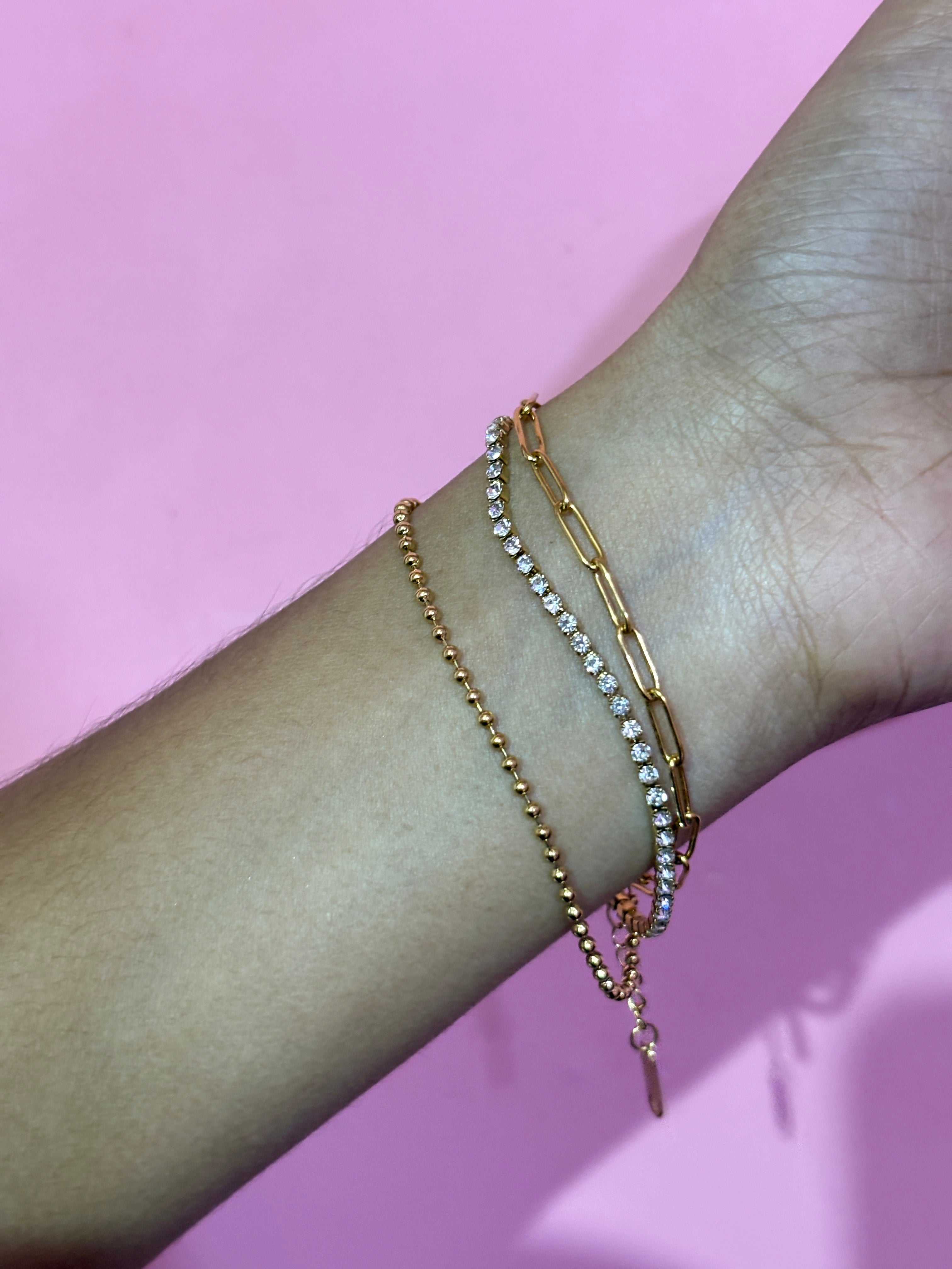 Anti Tarnish Three layered bracelet